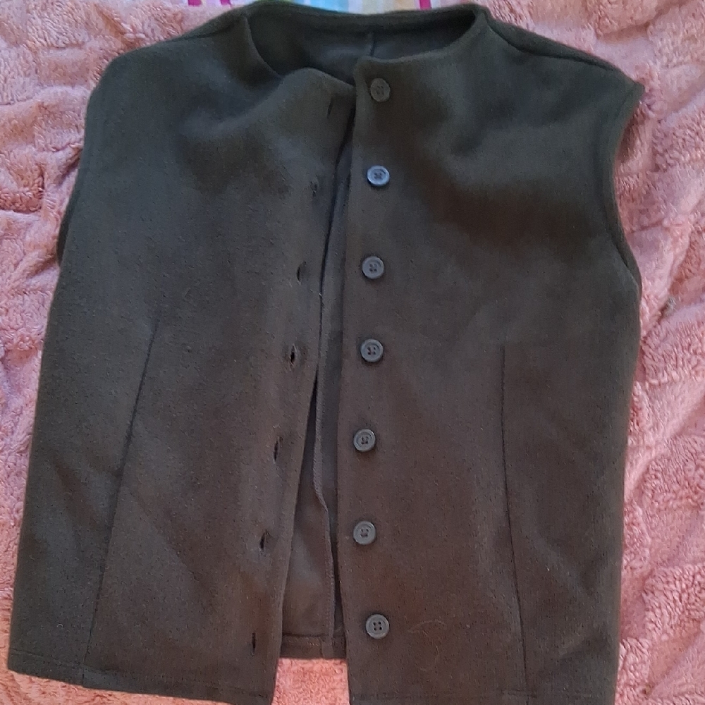 Dark Green Button-Up Vest